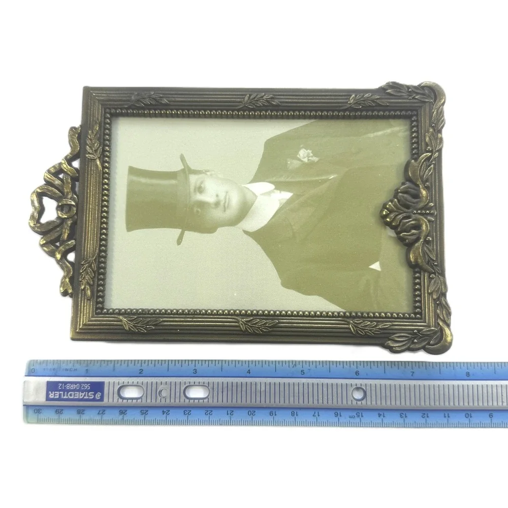 Ornate Metal Photo Frames Set of 3 Ornate Brass Silver Victorian Gothic Vintage